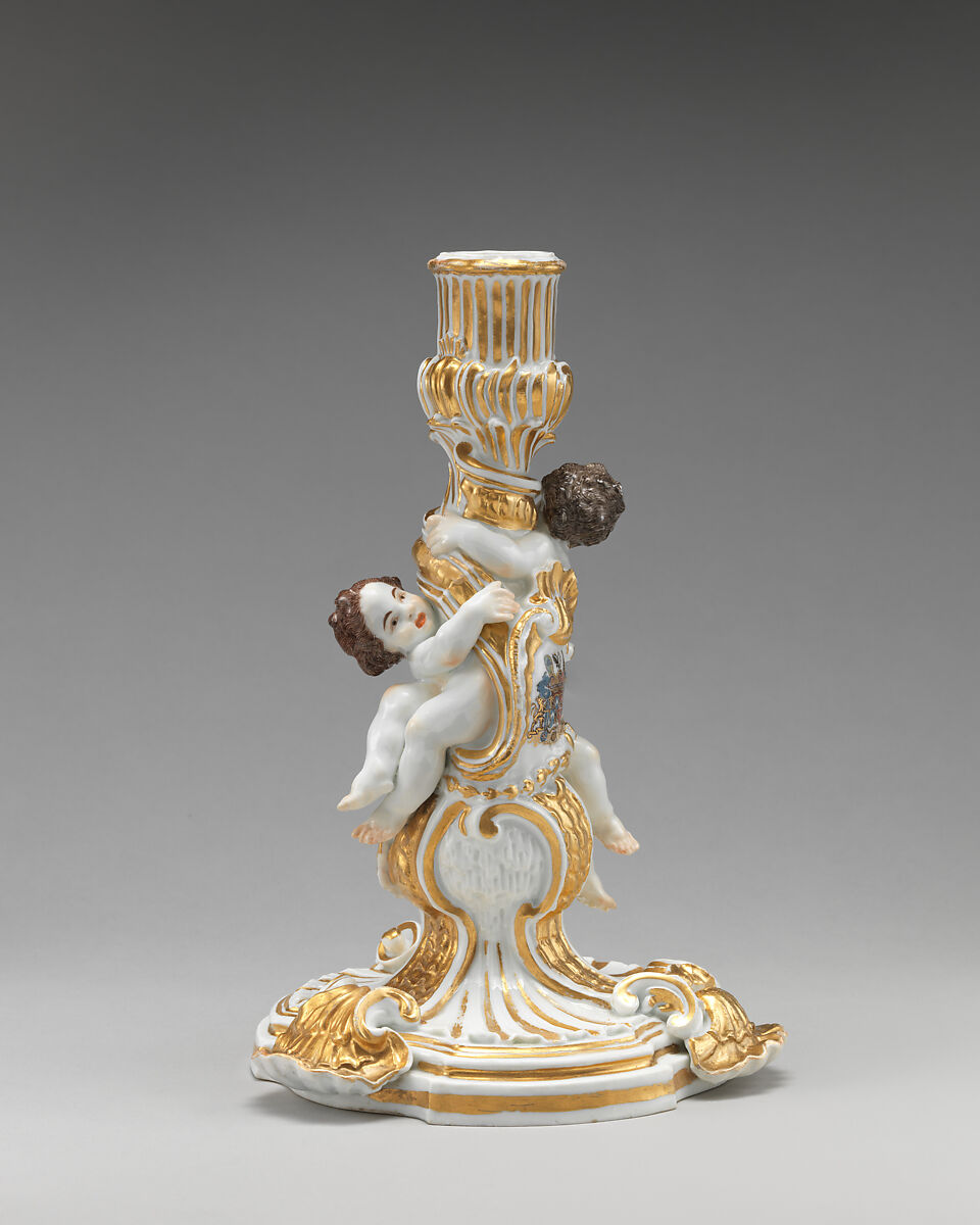 Candlestick (part of a service), Meissen Manufactory (German, 1710–present), Hard-paste porcelain, German, Meissen