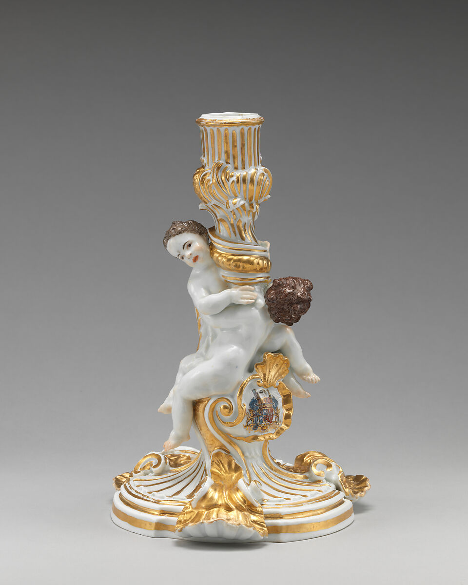 Candlestick (part of a service), Meissen Manufactory (German, 1710–present), Hard-paste porcelain, German, Meissen