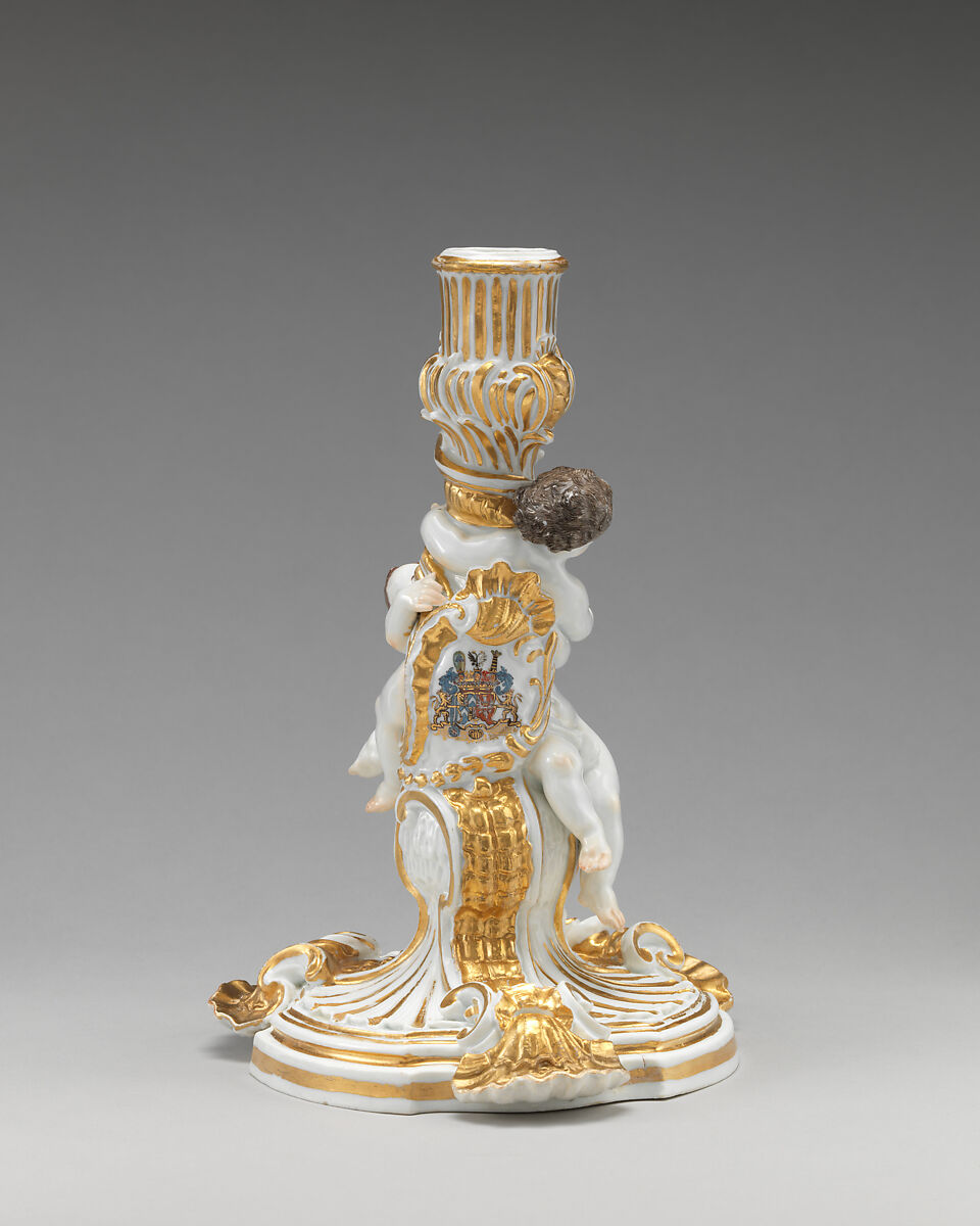 Candlestick (part of a service), Meissen Manufactory (German, 1710–present), Hard-paste porcelain, German, Meissen