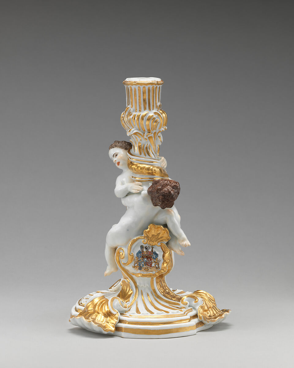 Candlestick (part of a service), Meissen Manufactory (German, 1710–present), Hard-paste porcelain, German, Meissen 