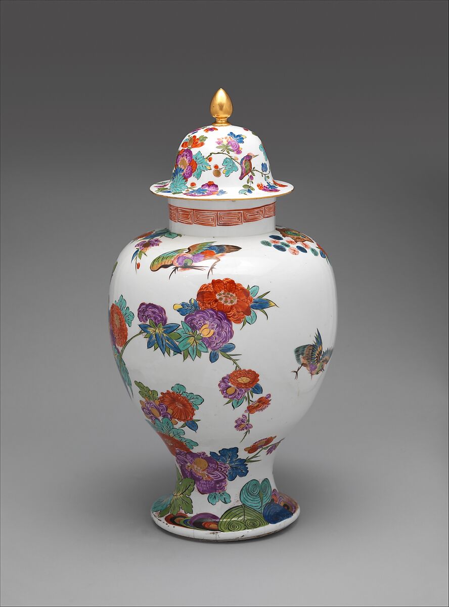 Vase with cover, Meissen Manufactory (German, 1710–present), Hard-paste porcelain, German, Meissen