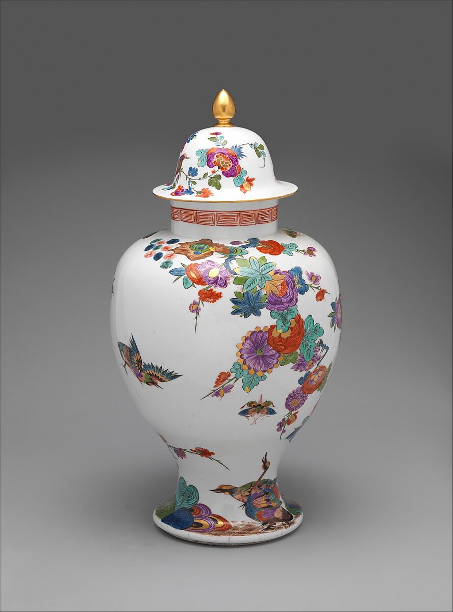 Vase with cover, Meissen Manufactory (German, 1710–present), Hard-paste porcelain, German, Meissen