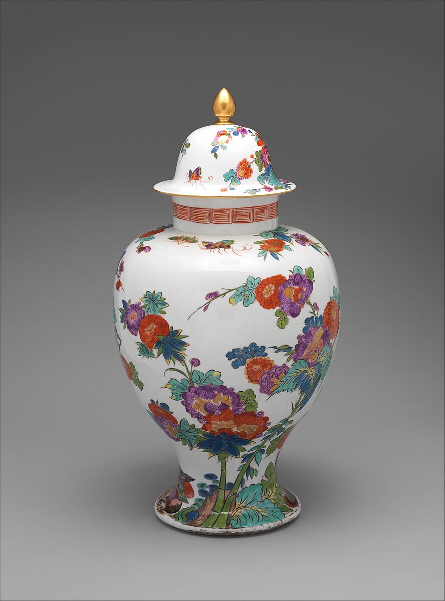 Vase with cover, Meissen Manufactory (German, 1710–present), Hard-paste porcelain, German, Meissen