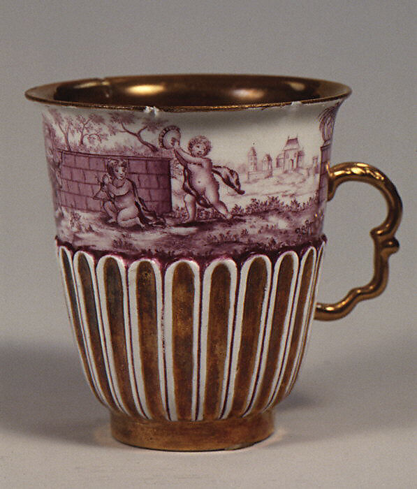 Cup, Meissen Manufactory (German, 1710–present), Hard-paste porcelain, German, Meissen with German, Breslau (Wrocław) decoration 