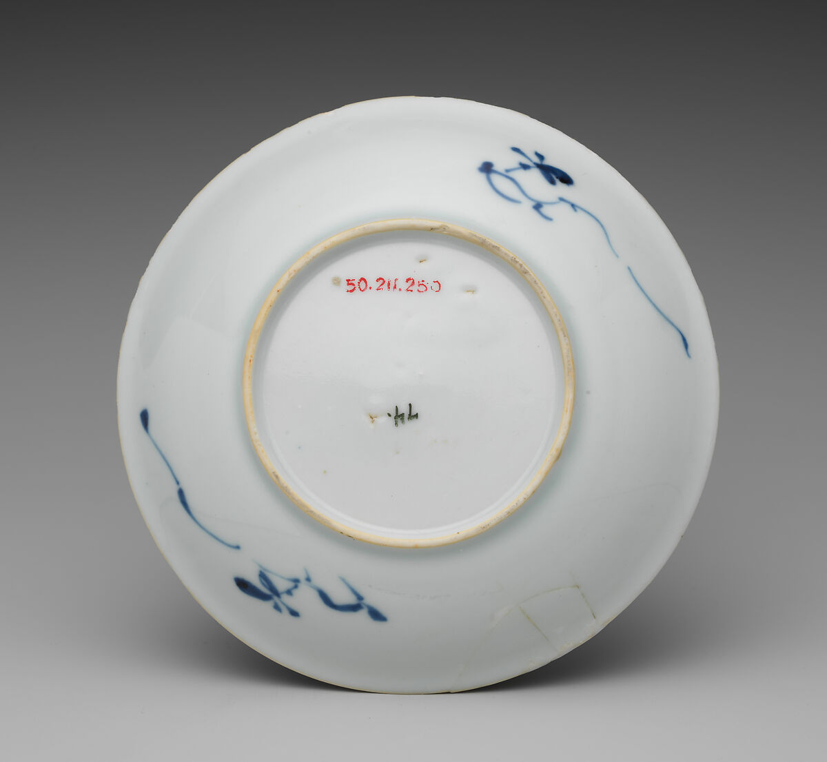 Saucer, Decorated by the Hausmaler Ignaz Preissler (Bohemian, Bedřichovka ca.1676–1741 Kunstàt), Hard-paste porcelain, Chinese, Jingdezhen with Bohemian, Kronstadt (present-day Kunstàt, Czech Republic) decoration