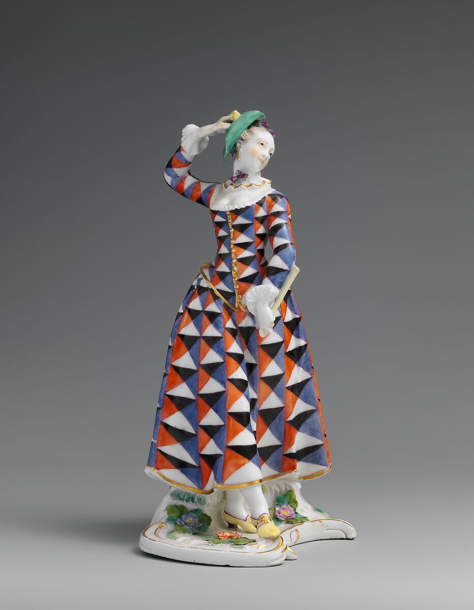 Harlequina, Nymphenburg Porcelain Manufactory (German, 1747–present), Hard-paste porcelain, German, Nymphenburg 