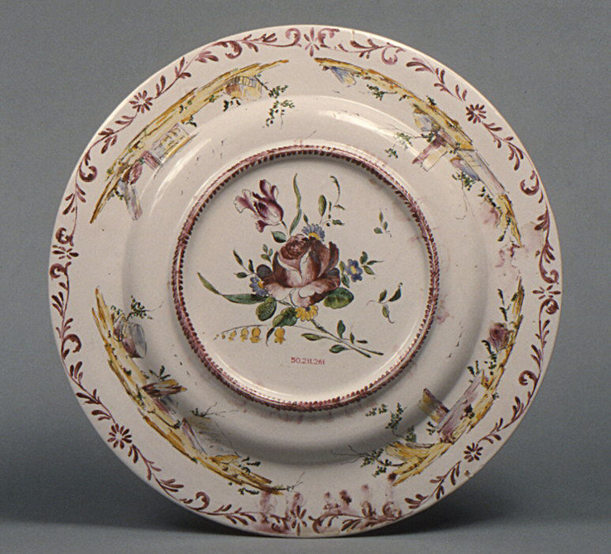 Dish, Decorator (obverse) Felice Clerici (Italian, active Milan, 1745–88), Tin-glazed earthenware, Italian, Milan
