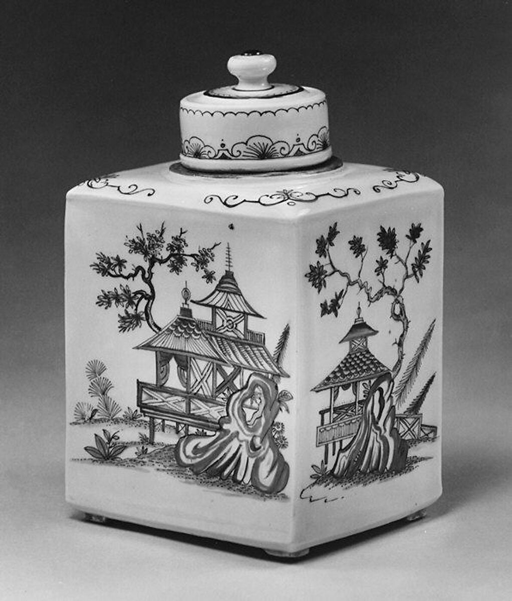 Tea caddy with cover, Vienna, Hard-paste porcelain, Austrian, Vienna