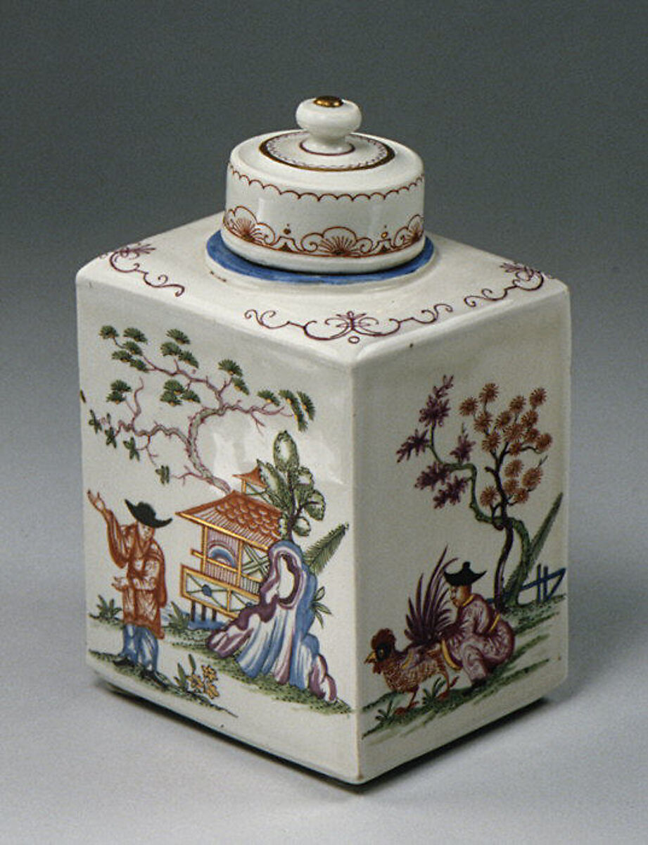 Tea caddy with cover, Vienna, Hard-paste porcelain, Austrian, Vienna 