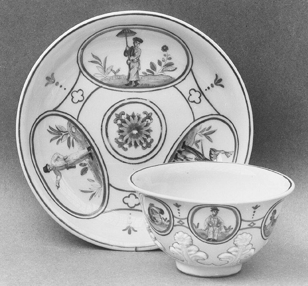 Cup and saucer, Vienna, Hard-paste porcelain, Austrian, Vienna 