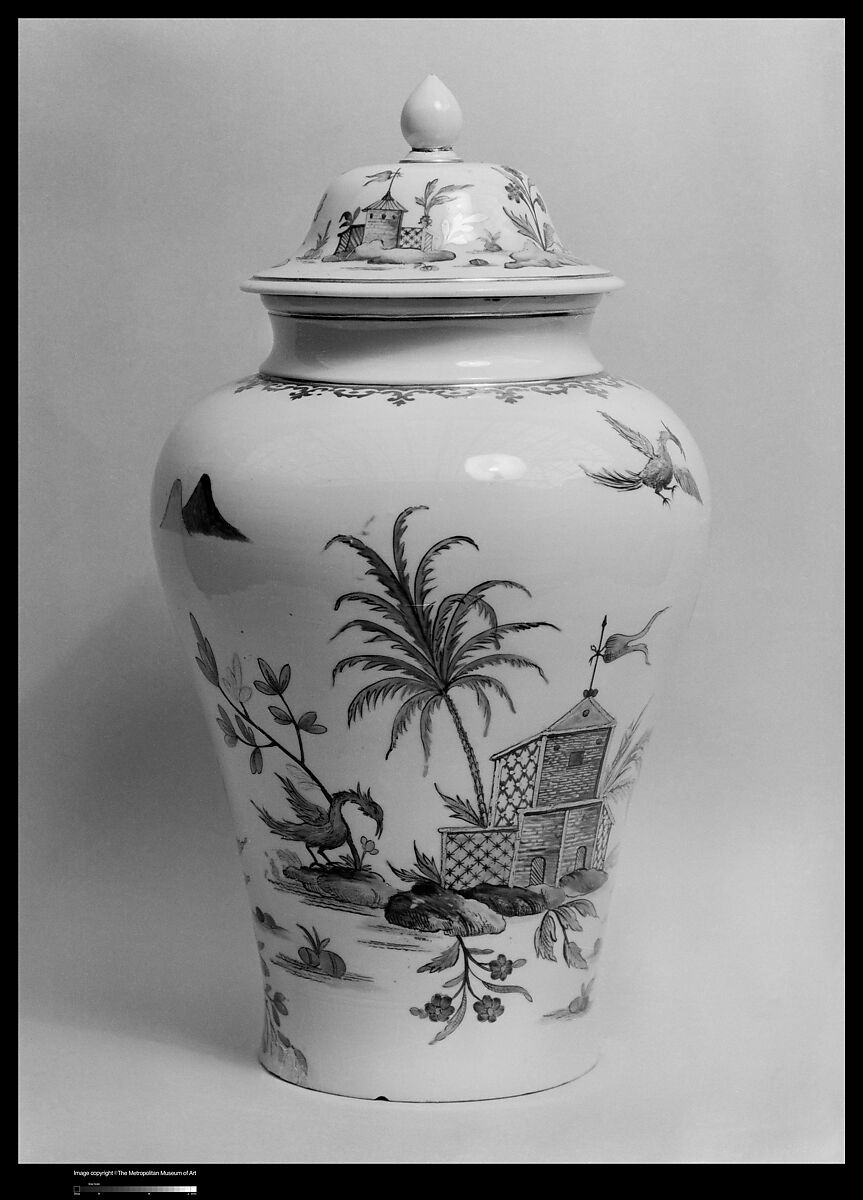 Vase with cover, Cozzi Manufactory (Italian, 1764–1812), Hard-paste porcelain, Italian, Venice