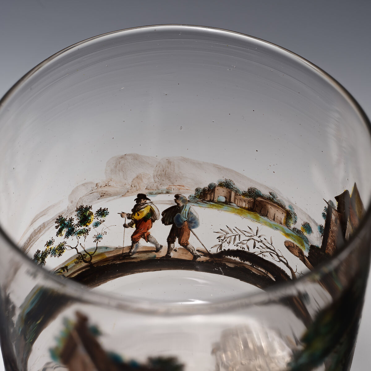Beaker, Johann Schaper (German, 1621–1670), Glass, painted, German, Nuremberg