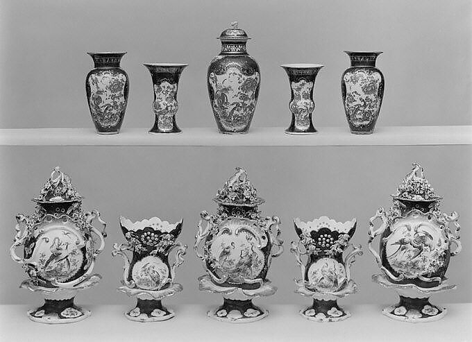 Beaker (part of a garniture), Bow Porcelain Factory (British, 1747–1776), Soft-paste porcelain, British, Bow, London