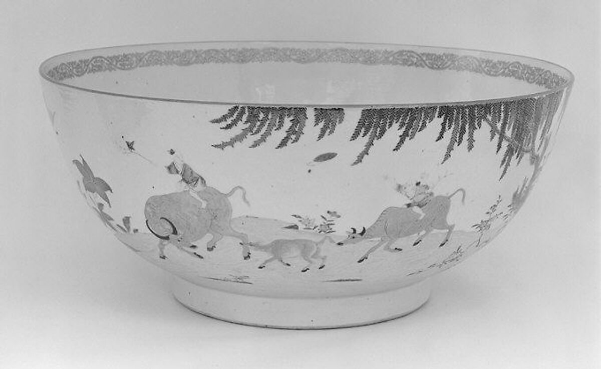 Punch bowl, Hard-paste porcelain, Chinese, for European market 