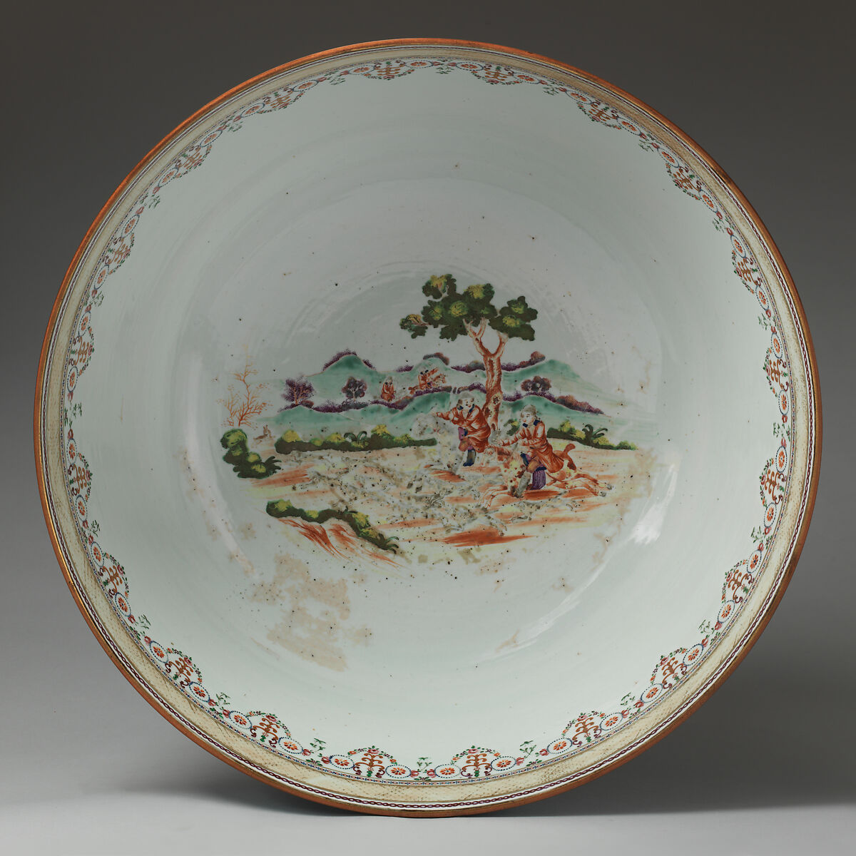 Punch bowl, Hard-paste porcelain, Chinese, possibly for British market