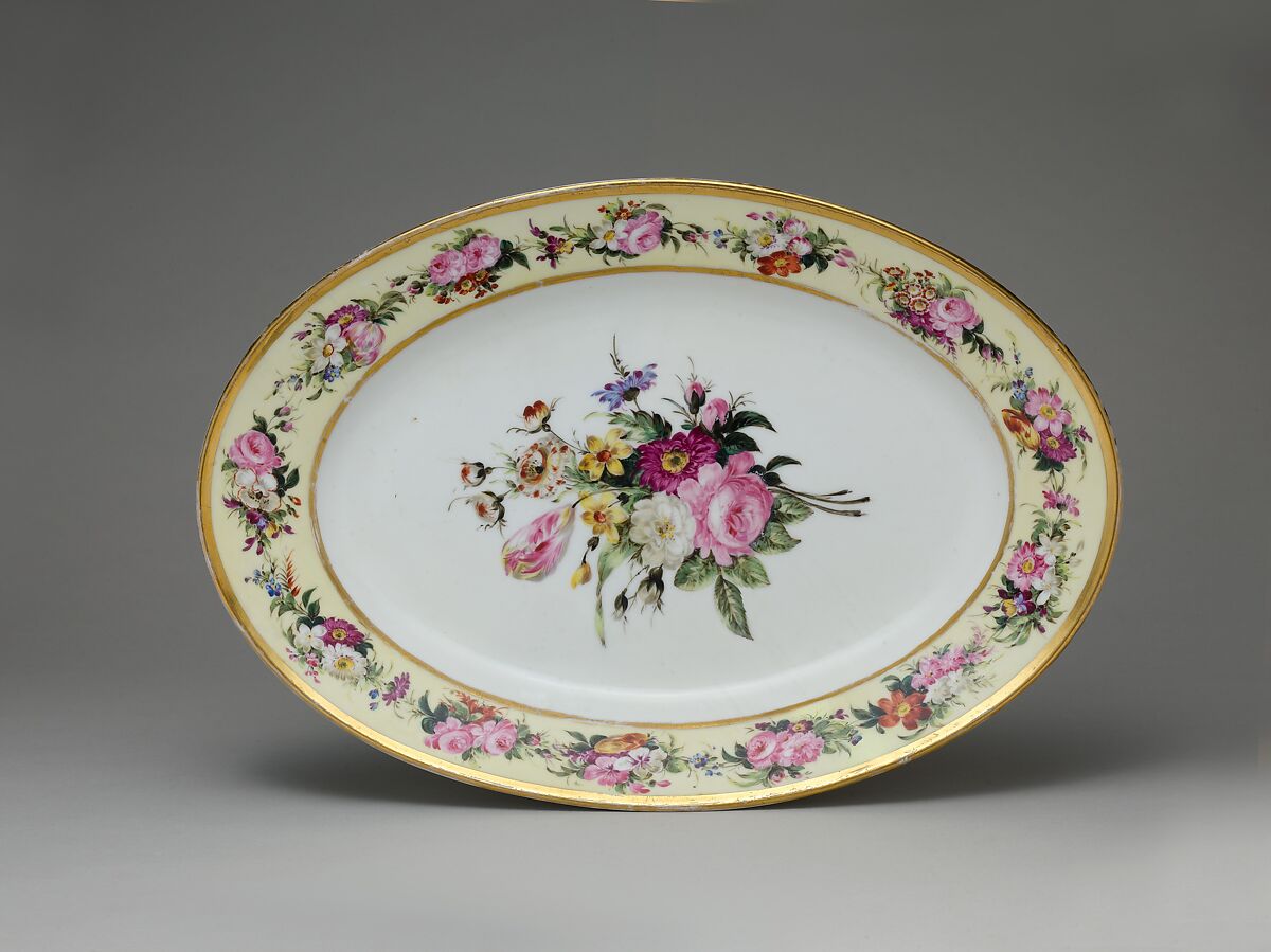 Oval Platter, Attributed to Marc Schoelcher (established 1798–1834), porcelain, American 