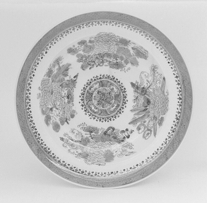 Soup plate, Hard-paste porcelain, Chinese, probably for American market 