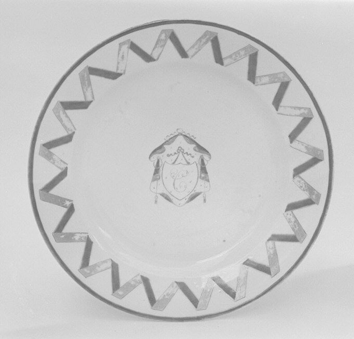 Plate (part of a set), Hard-paste porcelain, Chinese, for British market 