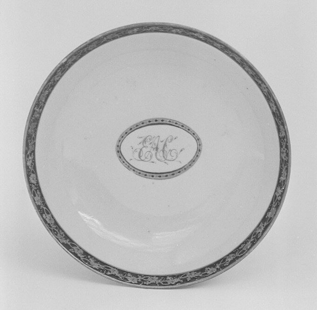 Saucer (part of a service), Hard-paste porcelain, Chinese, probably for British market 
