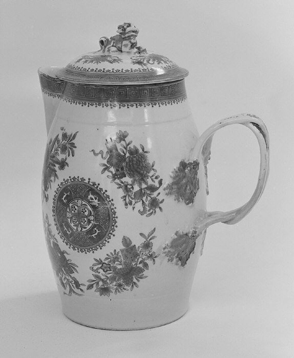Flagon, Hard-paste porcelain, Chinese, probably for American market