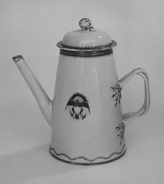 Coffeepot (part of a service), Hard-paste porcelain, Chinese, for American market 