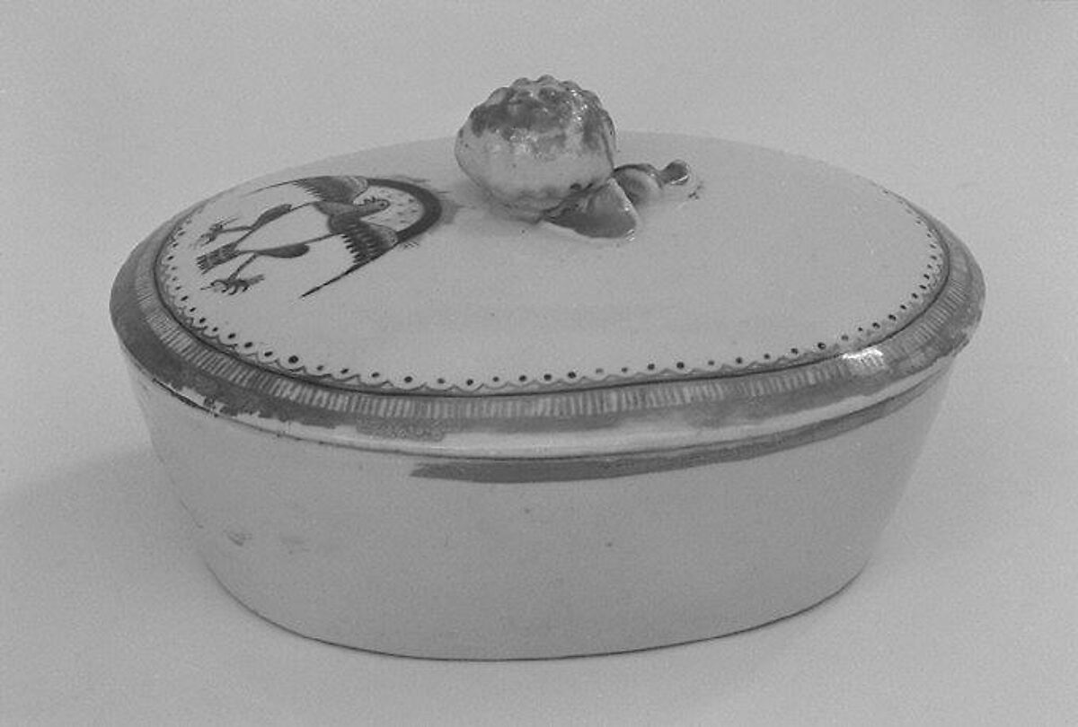 Dish with cover (part of a service), Hard-paste porcelain, Chinese, for American market 