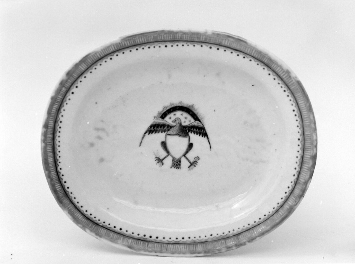 Tray (part of a service), Hard-paste porcelain, Chinese, for American market 