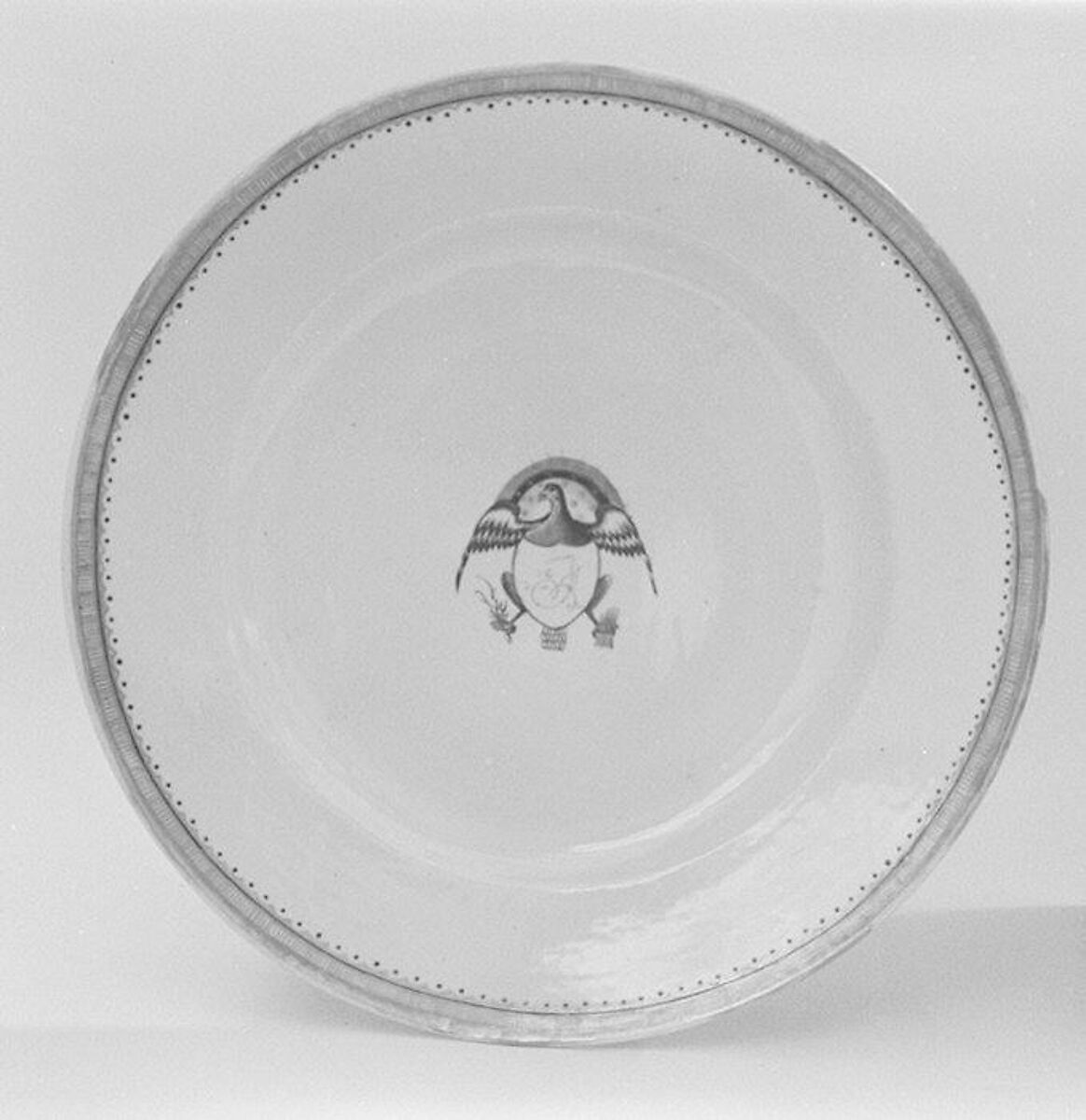 Plate (part of a service), Hard-paste porcelain, Chinese, for American market 