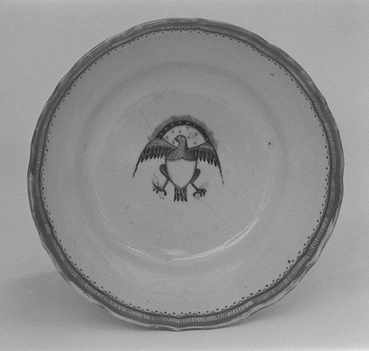 Saucer (part of a service), Hard-paste porcelain, Chinese, for American market 