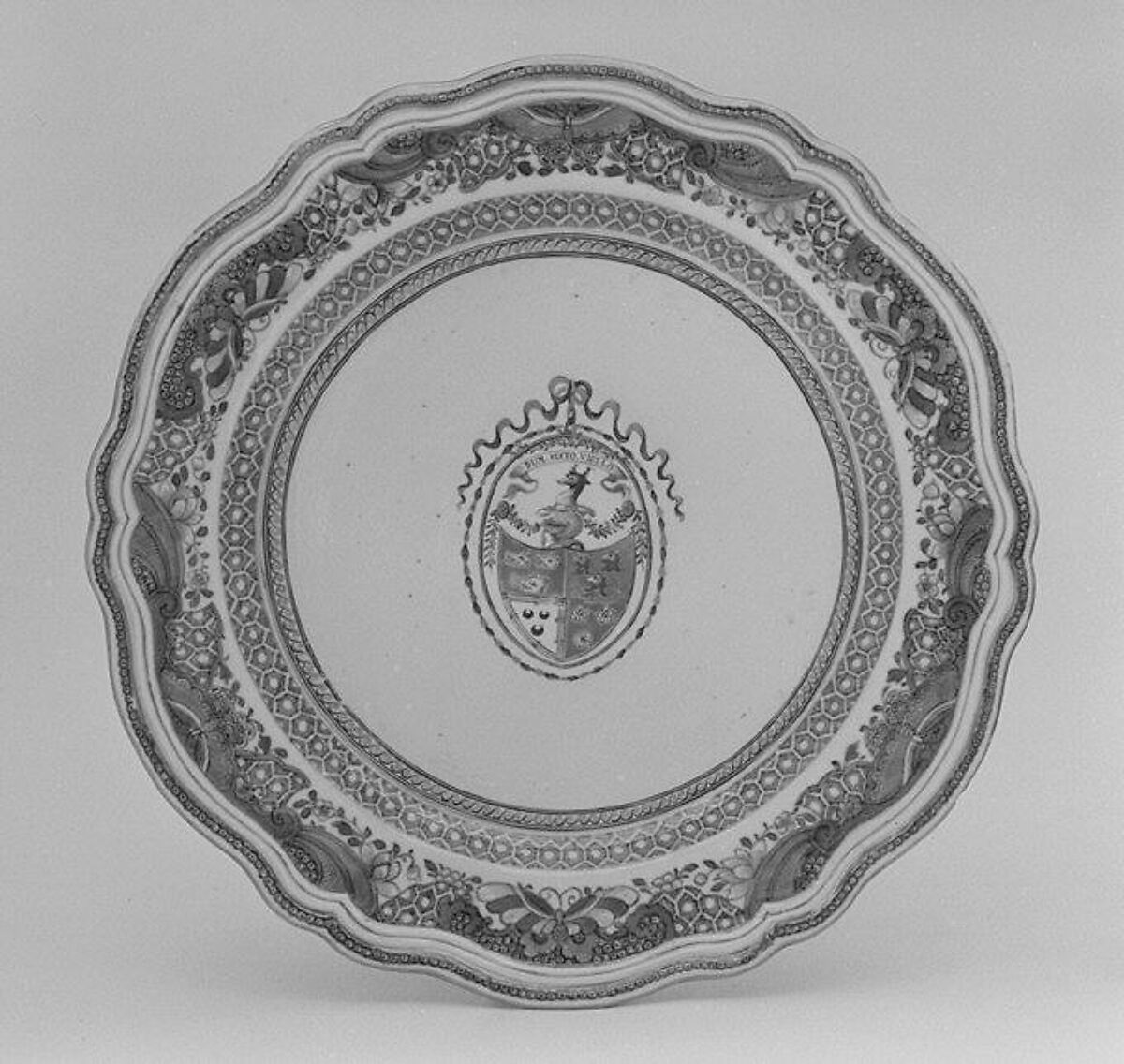 Soup plate (part of a service), Hard-paste porcelain, Chinese, for British market 