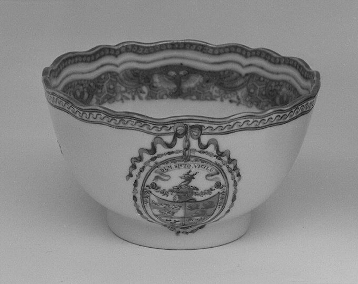 Tea cup (part of a service), Hard-paste porcelain, Chinese, for British market 