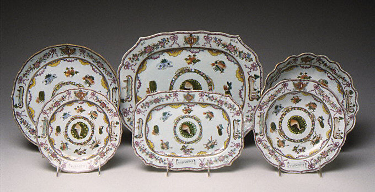 Soup plate (part of a service), Hard-paste porcelain, Chinese, for Portuguese market