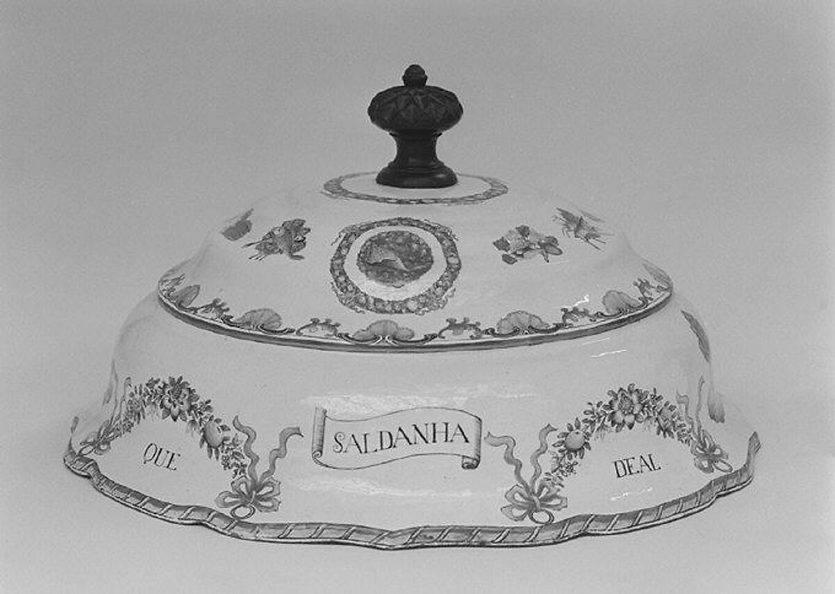 Cover (part of a service), Enamel on copper, Chinese, for Portuguese market