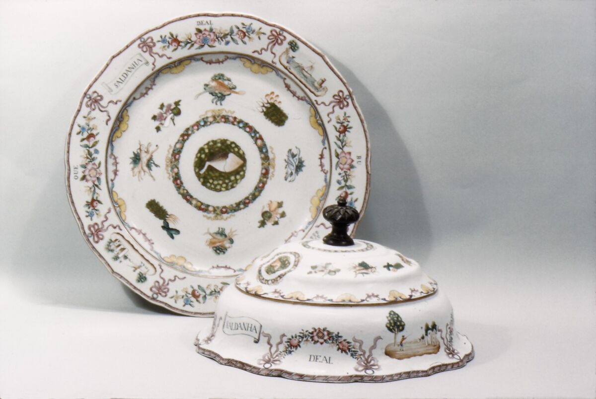 Cover (part of a service), Enamel on copper, Chinese, for Portuguese market