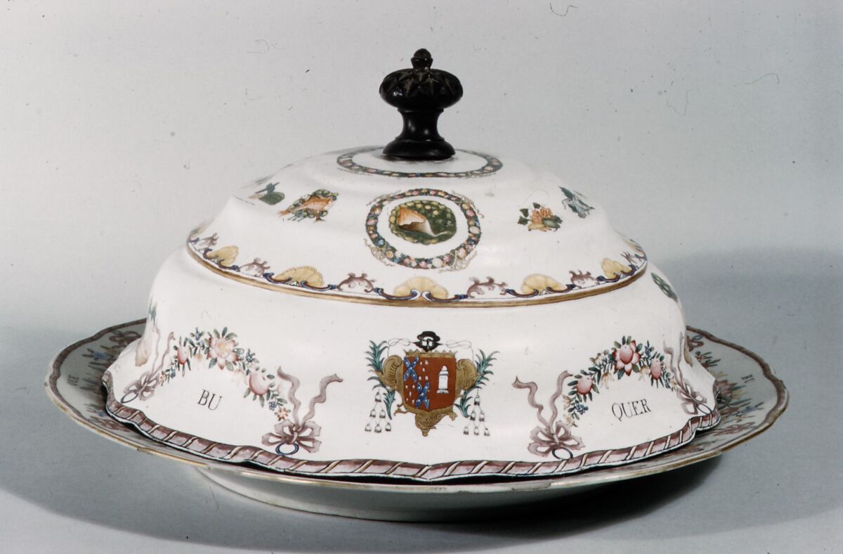 Cover (part of a service), Enamel on copper, Chinese, for Portuguese market