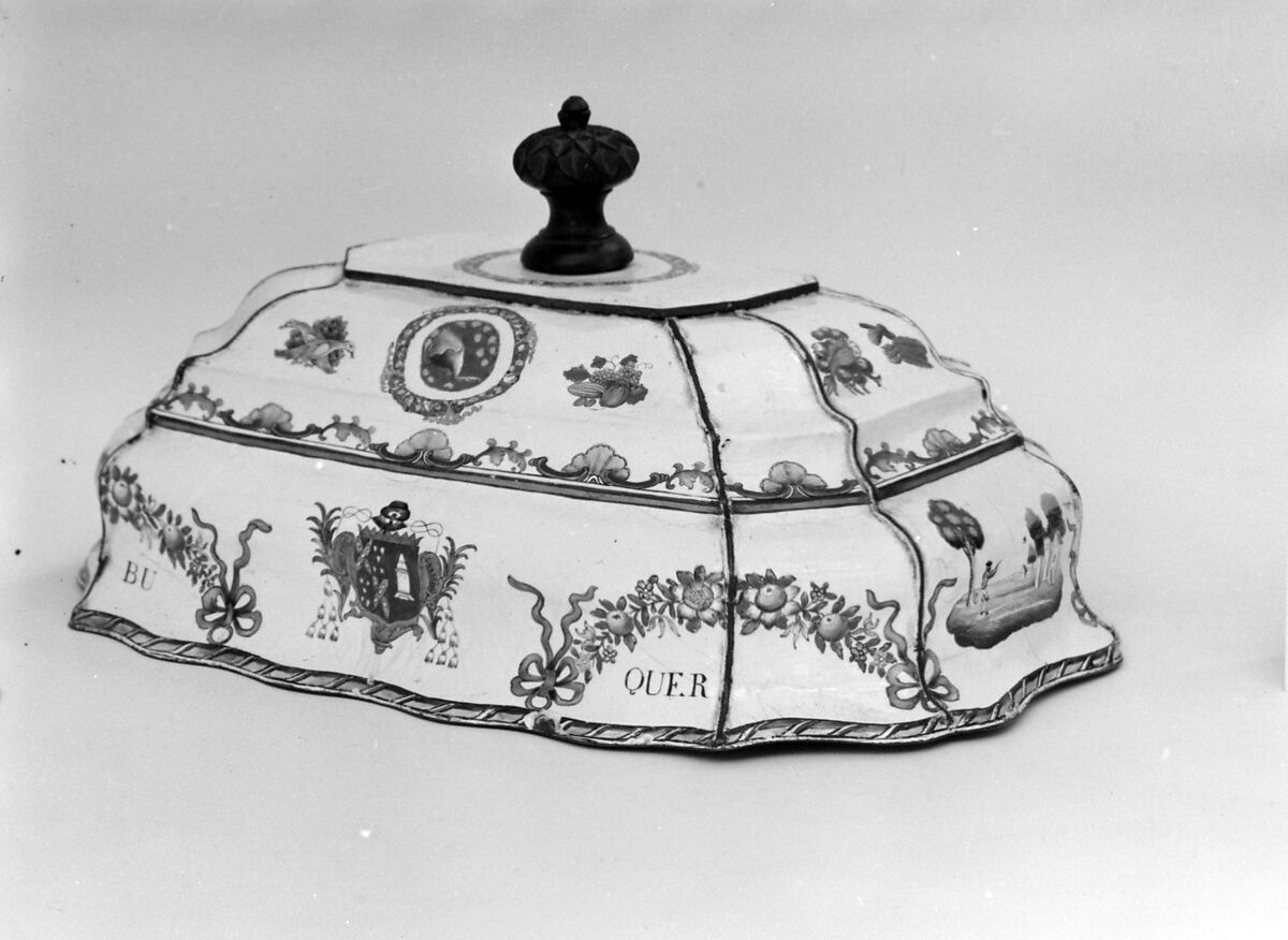 Cover (part of a service), Enamel on copper, Chinese, for Portuguese market