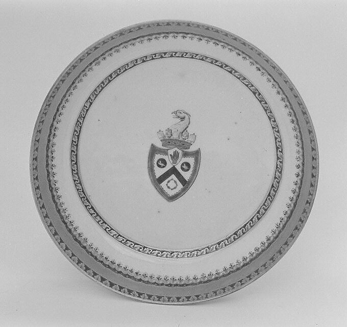 Saucer (part of a set), Hard-paste porcelain, Chinese, for British market 