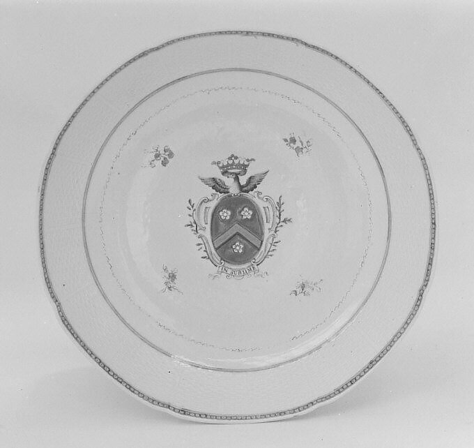 Deep dish (part of a service), Hard-paste porcelain, Chinese, probably for Swedish market 