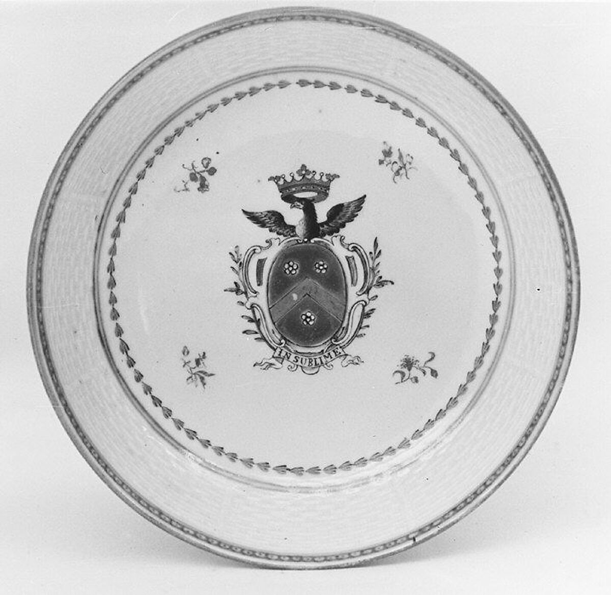 Saucer (part of a service), Hard-paste porcelain, Chinese, probably for Swedish market 