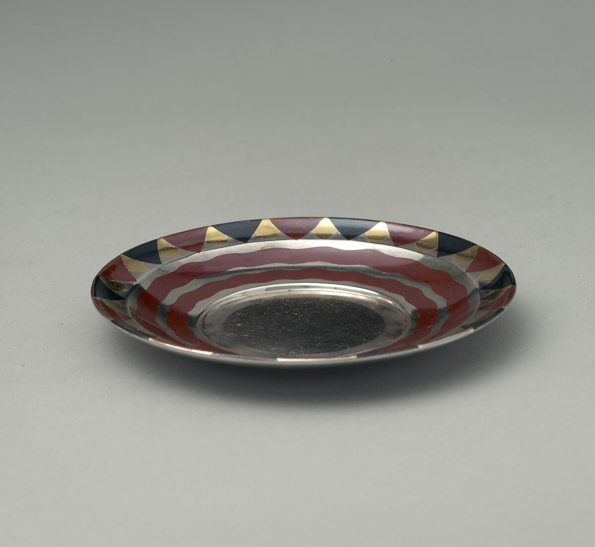 Cup and saucer, Tiffany &amp; Co. (1837–present), Silver, patinated copper,  patinated copper-platinum-iron alloy, and gold, American