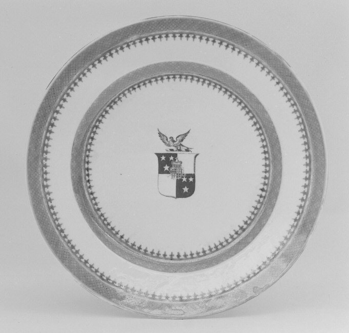 Plate (part of a service), Hard-paste porcelain, Chinese, for British market 