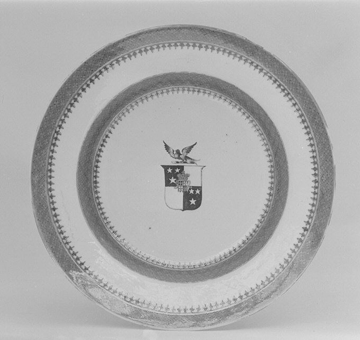 Soup plate (part of a service), Hard-paste porcelain, Chinese, for British market 