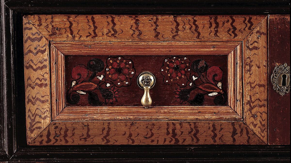 Chest of Drawers, Painted red oak, white oak, white pine,
yellow pine, American