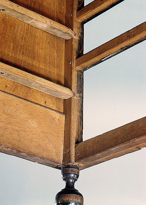 Chest of Drawers, Painted red oak, white oak, white pine,
yellow pine, American