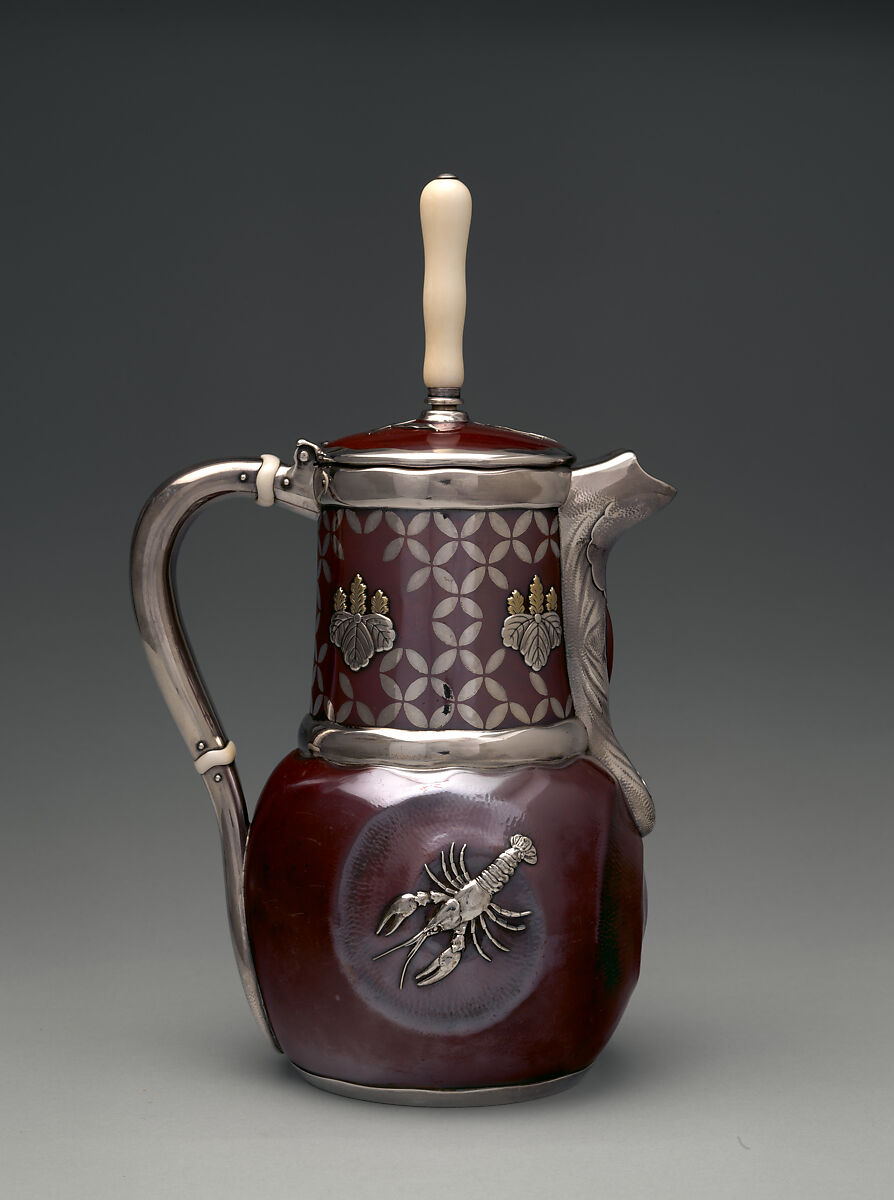 Chocolate Pot, Tiffany &amp; Co. (1837–present), Silver, patinated copper, gold, and ivory, American