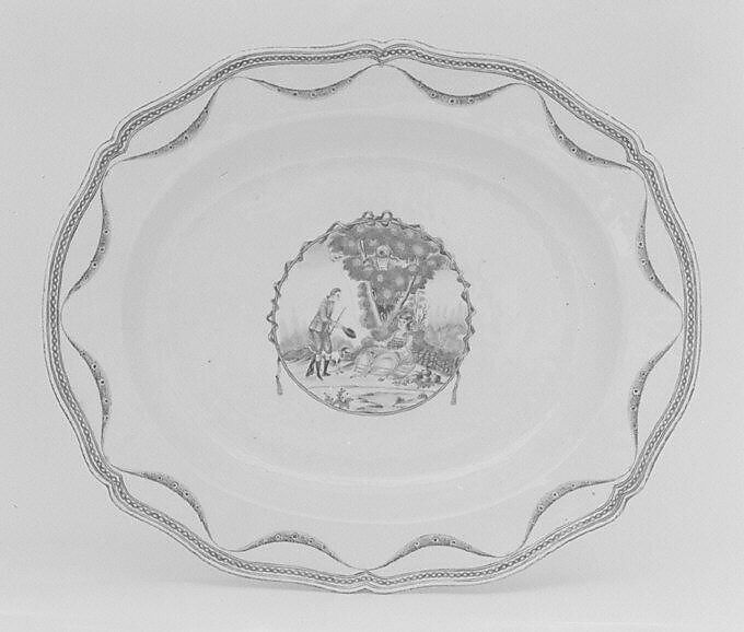 Platter (part of a service), Hard-paste porcelain, Chinese, for Continental European market 