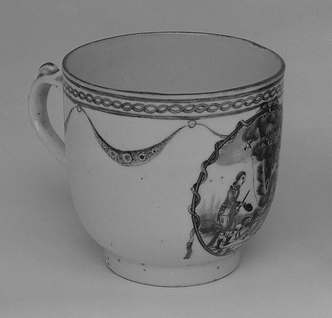 Cup (part of a service), Hard-paste porcelain, Chinese, for Continental European market 