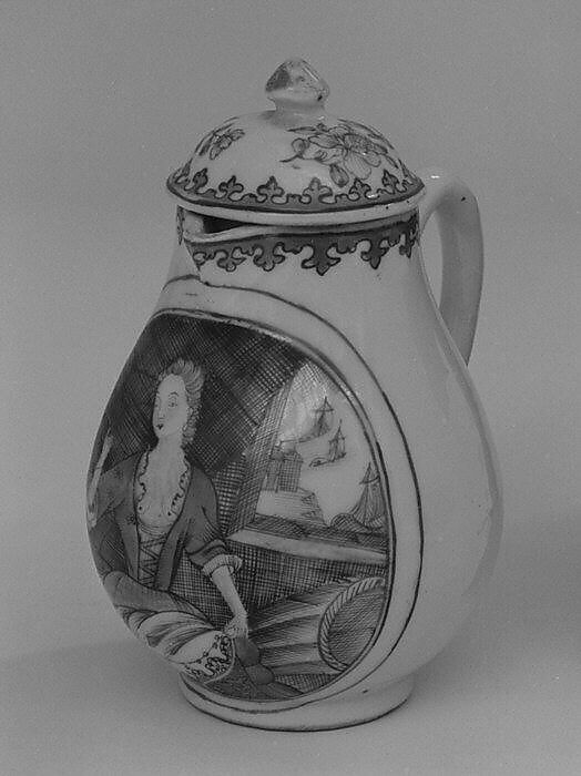 Creamer with cover (part of a service), Hard-paste porcelain, Chinese, possibly for Dutch market 
