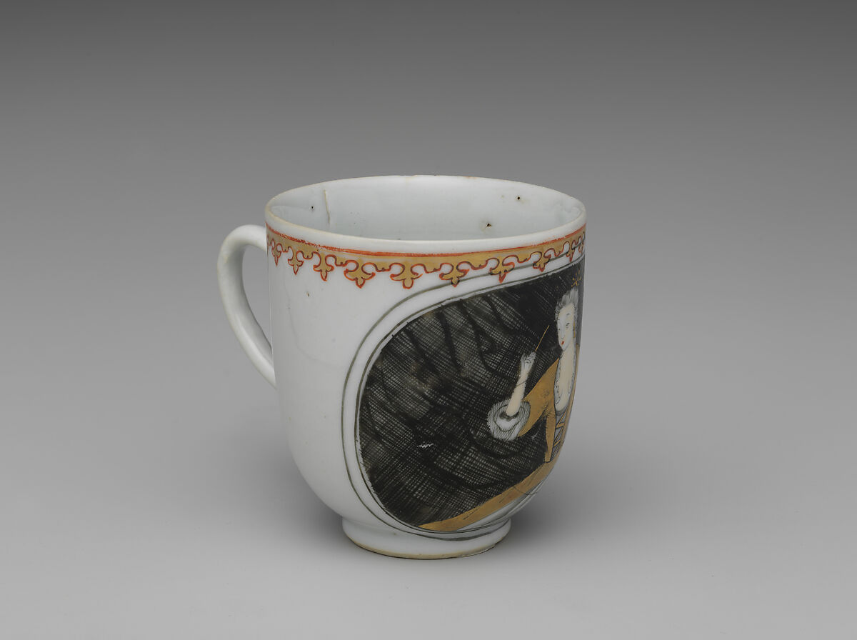 Cup (part of a service), Hard-paste porcelain, Chinese, possibly for Dutch market