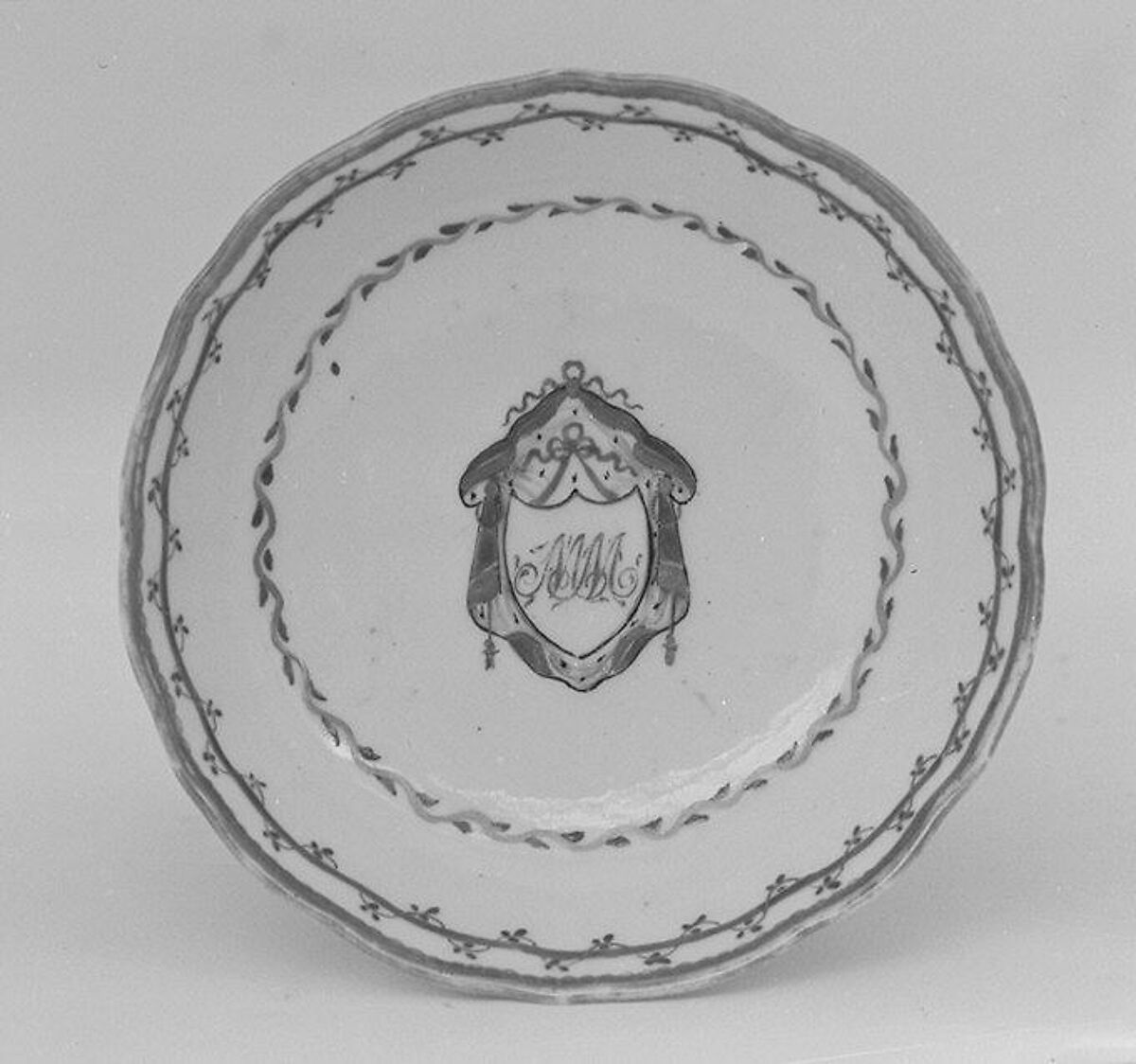 Saucer (part of a miniature service), Hard-paste porcelain, Chinese, for British market 